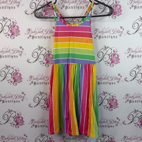Other - Dress kids rainbow striped multicolor strappy criss cross Striped Dress